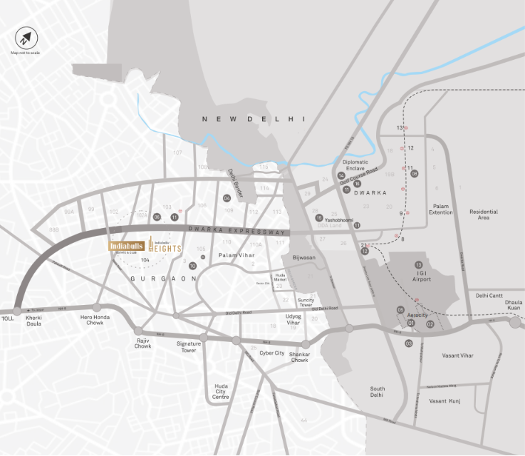 Indiabulls Heights Location Map